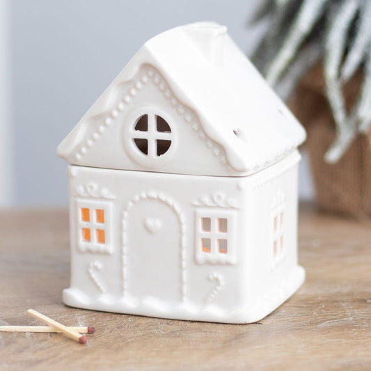 White Gingerbread House Oil Burner & Wax Warmer